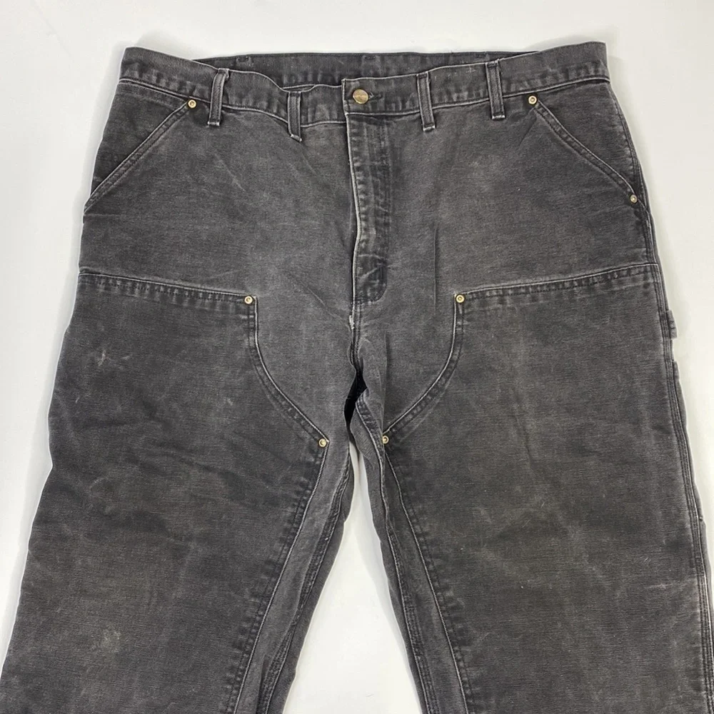 Vintage Carhartt B01BLK Loose Original Fit Double Knee Black Jeans 44x30 90s